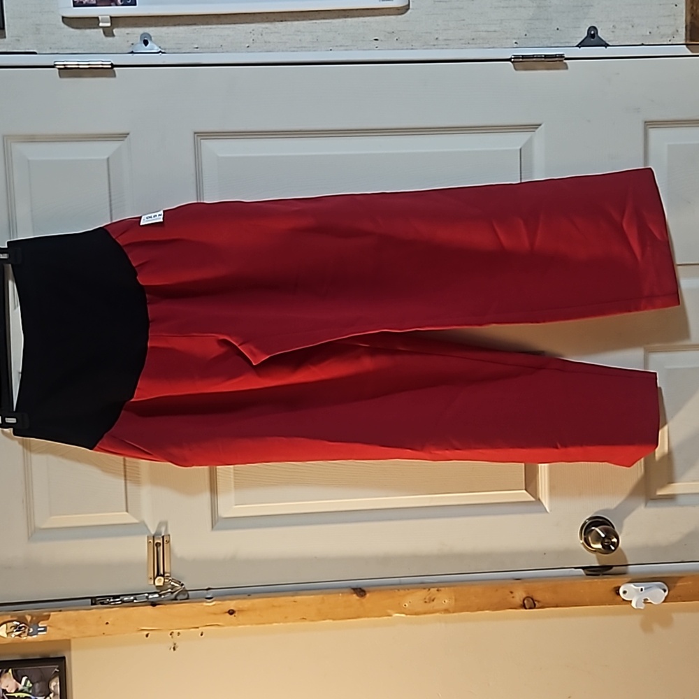 OLD NAVY MATERNITY TAYLOR PANTS: FULL PANEL: AURORA RED: NEW WITH TAGS: SIZE L